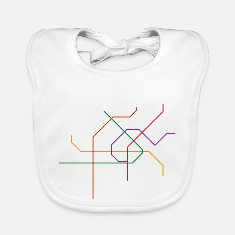 Viennese subway network Organic Baby Bibs