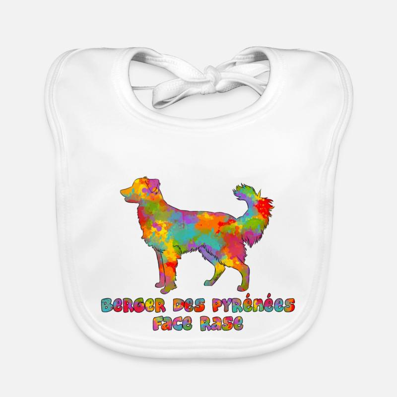 Berger des Pyrénées Face Rase Multicolore Bavoir bio Bébé