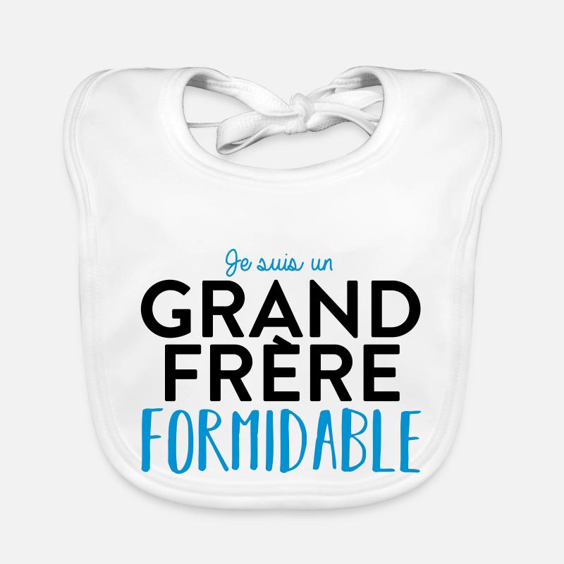 Grand frère formidable - Bavoir bio Bébé - blanc