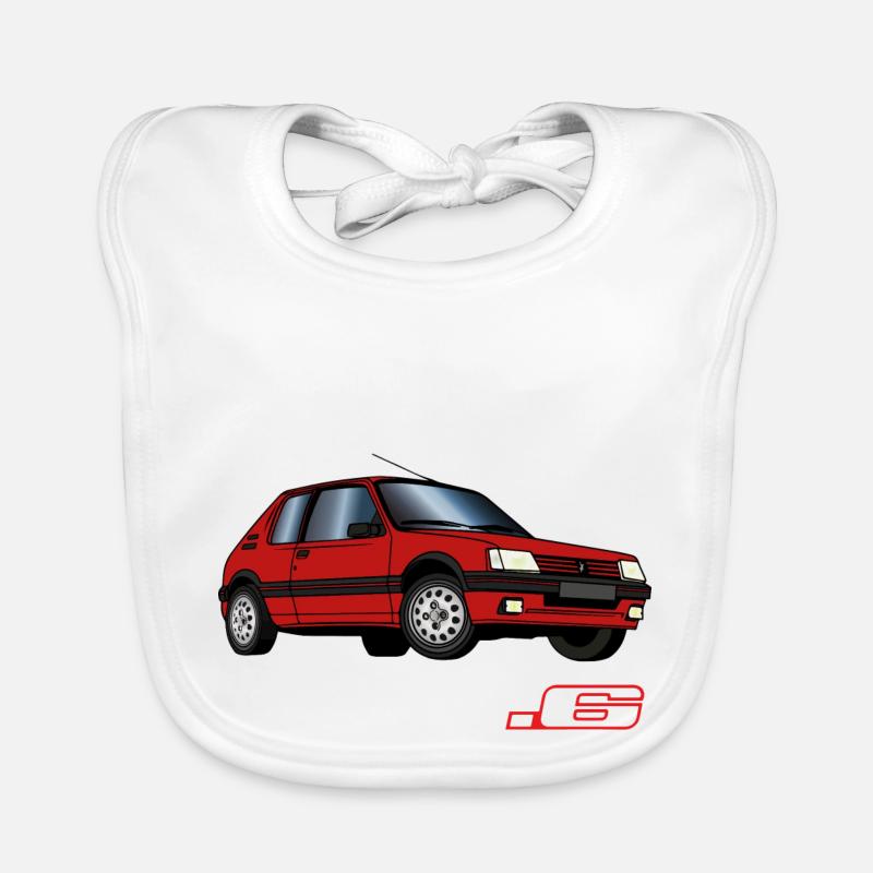 205 1,6 1991 1992 Rouge Vallelunga - Bavoir bio Bébé - blanc