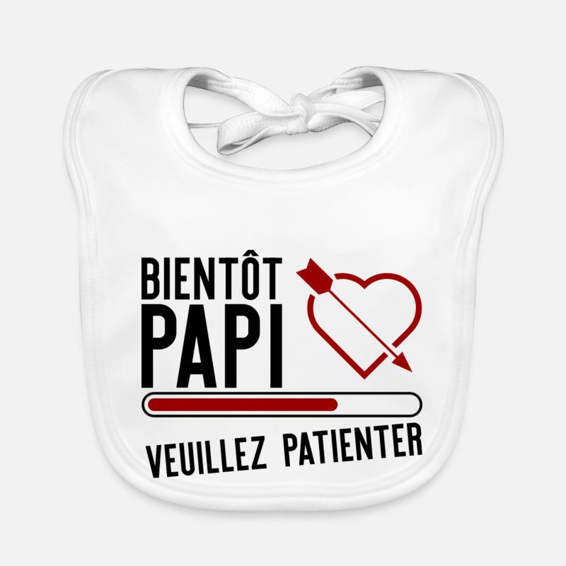 Bientôt papi t-shirt cadeau papy Bavoir bio Bébé