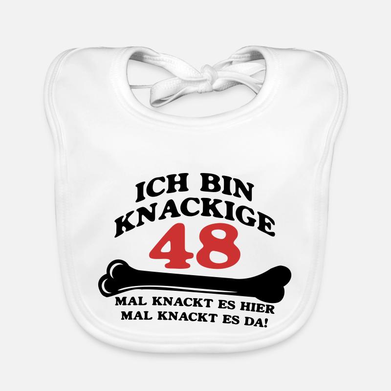 Geburtstag - Ich bin Knackige 48 Baby Bio-Lätzchen