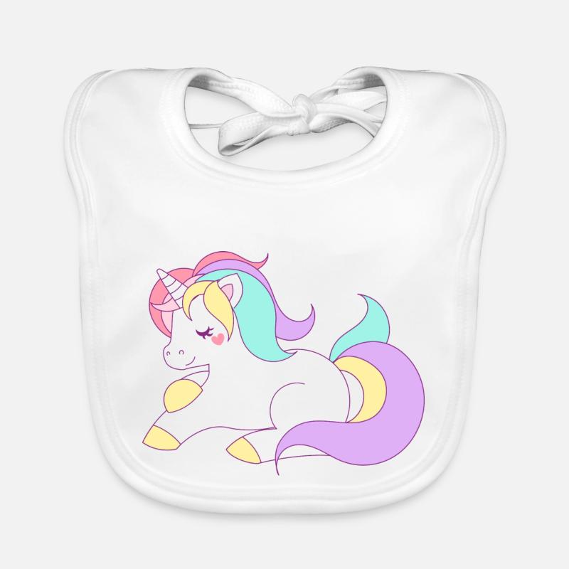süßes Einhorn Pferd Pony Regenbogen Baby Bio-Lätzchen