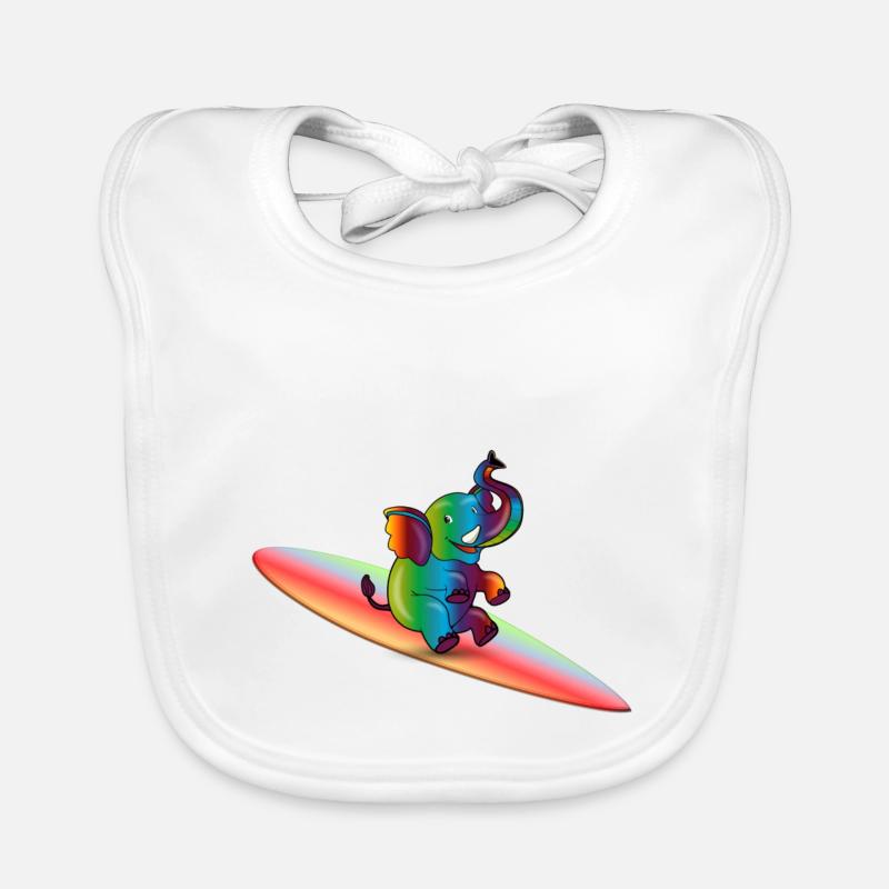 surfin 'elephant Organic Baby Bibs