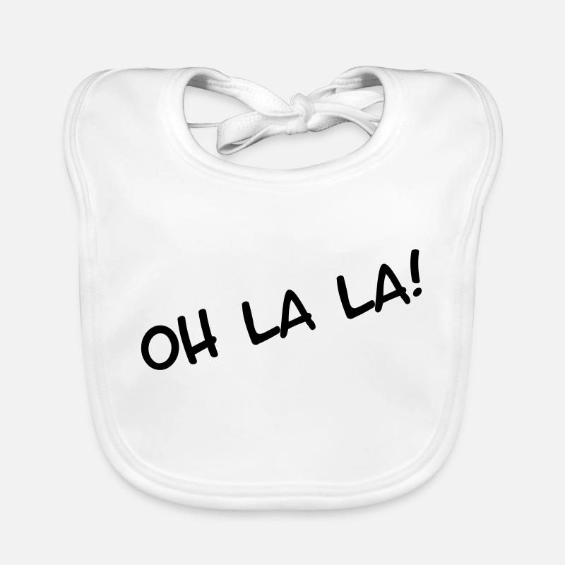oh la la joy exclamation Organic Baby Bibs