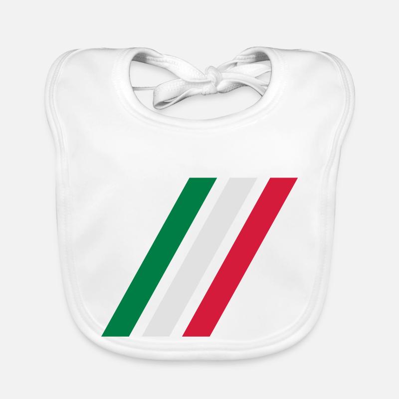 Italie bande drapeau - Bavoir bio Bébé - blanc