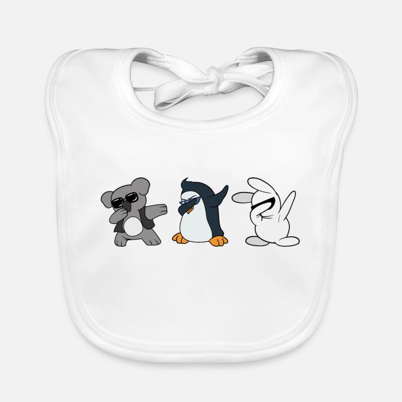 Dabbing Dab Koala Bear Penguin Rabbit Bunny Organic Baby Bibs