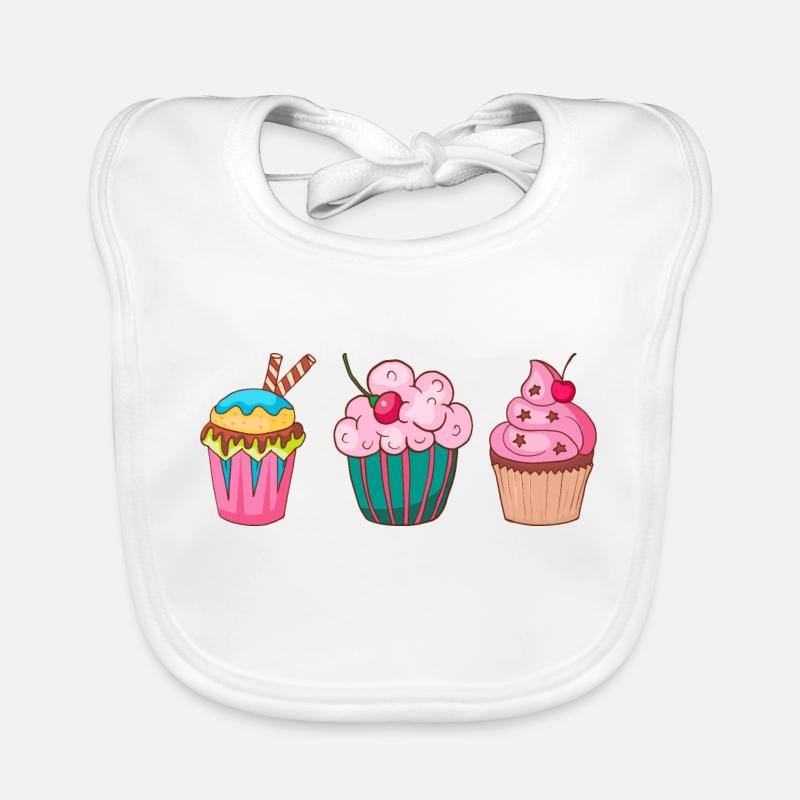 Cupcake muffin cake baking sweets tartlets Organic Baby Bibs