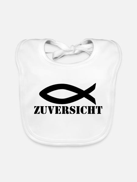 Zuversicht - Baby Bio-Lätzchen - Weiß - Vorne