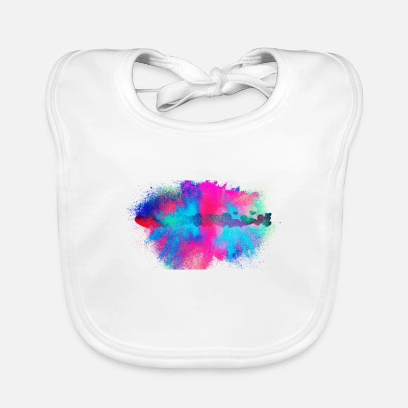 Coeur coloré - Bavoir bio Bébé - blanc