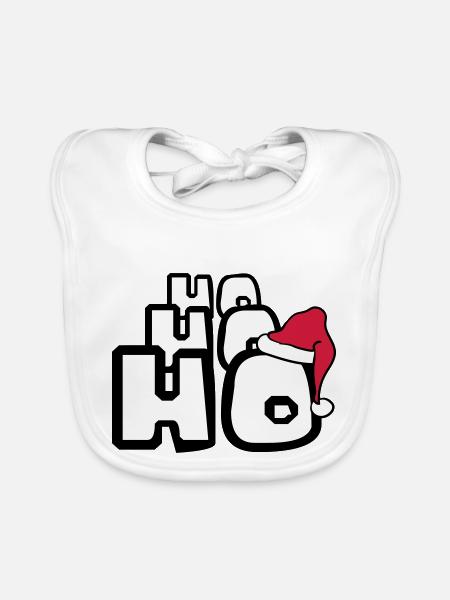 Santa ho ho ho christmas nikolaus weihnac - Organic Baby Bibs - white - Front