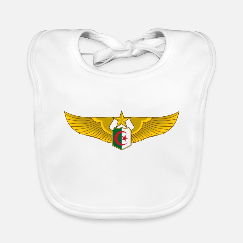 Algerian Air Force wings - Bavoir bio Bébé - blanc