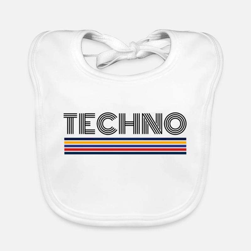 Techno Musik Retro Techno T-Shirt Geschenk Baby Bio-Lätzchen