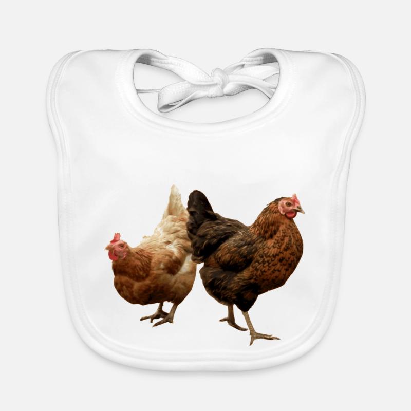 deux poulets heureux Bavoir bio Bébé