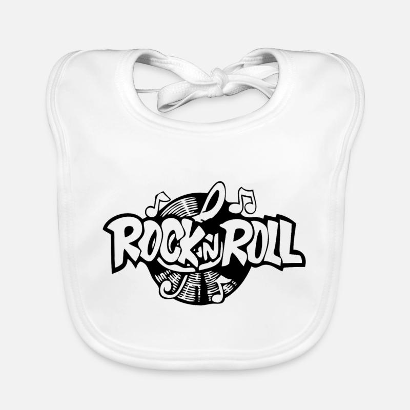 Rock n Roll - Baby Bio-Lätzchen - Weiß
