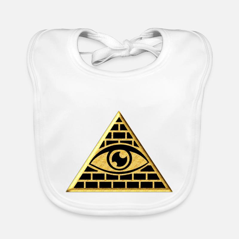 Œil qui voit tout dans le triangle - pyramide Bavoir bio Bébé