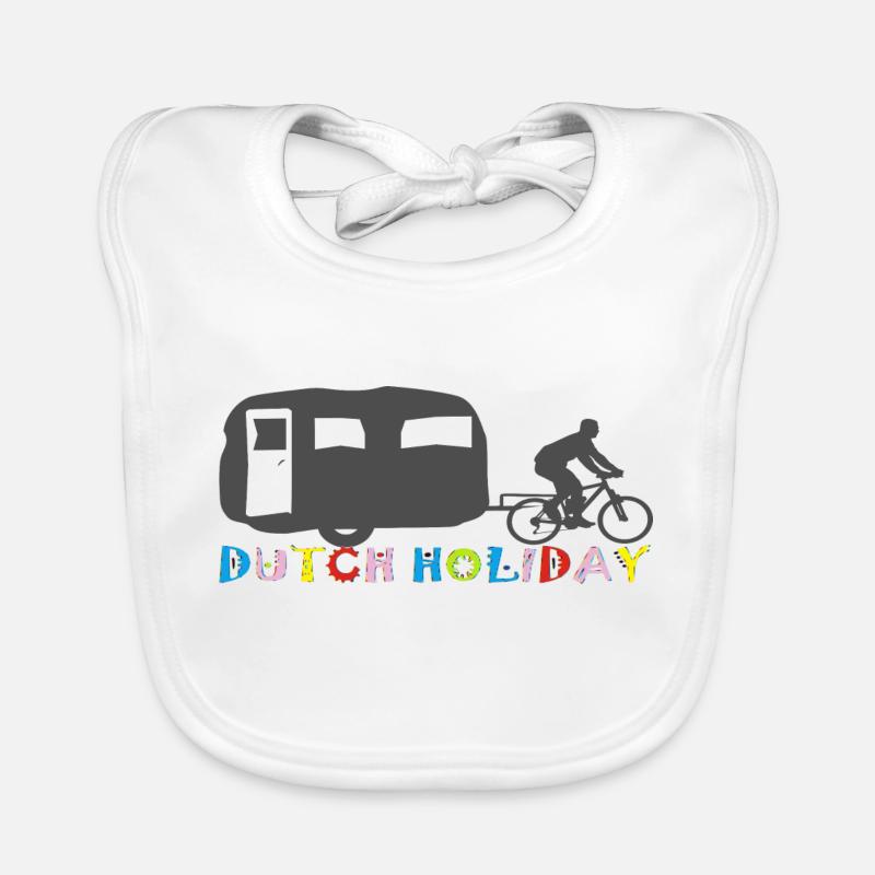 Vacances à vélo - Bavoir bio Bébé - blanc