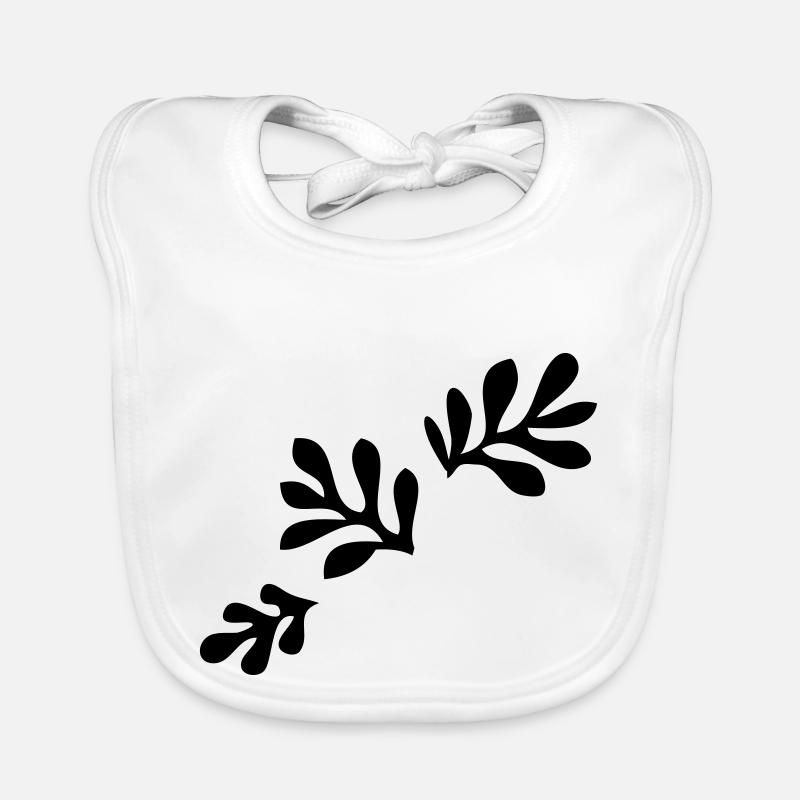 Leaves flora plant pattern Organic Baby Bibs