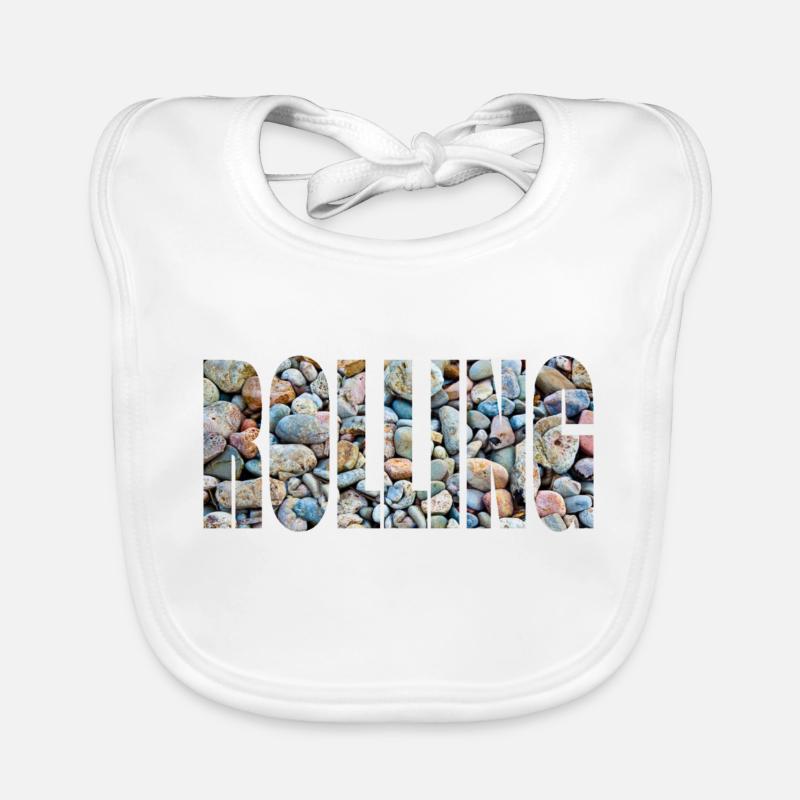 rolling 1 - Organic Baby Bibs - white