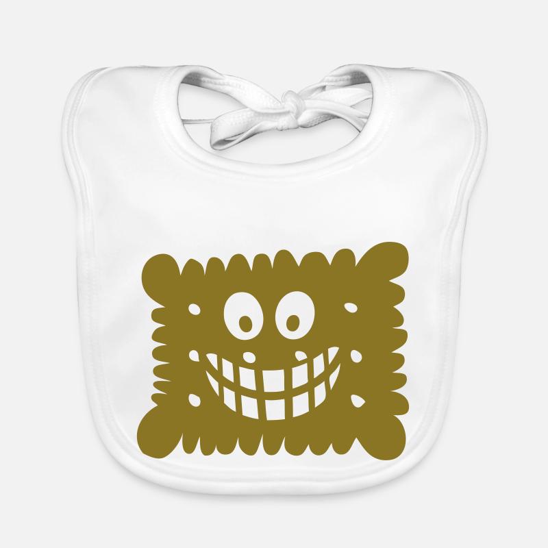 gateau sec petit beurre smiley sourire - Bavoir bio Bébé - blanc