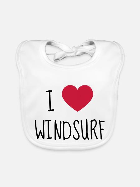 Windsurfing Windsurfen Sport Sportler Spieler - Baby Bio-Lätzchen - Weiß - Vorne