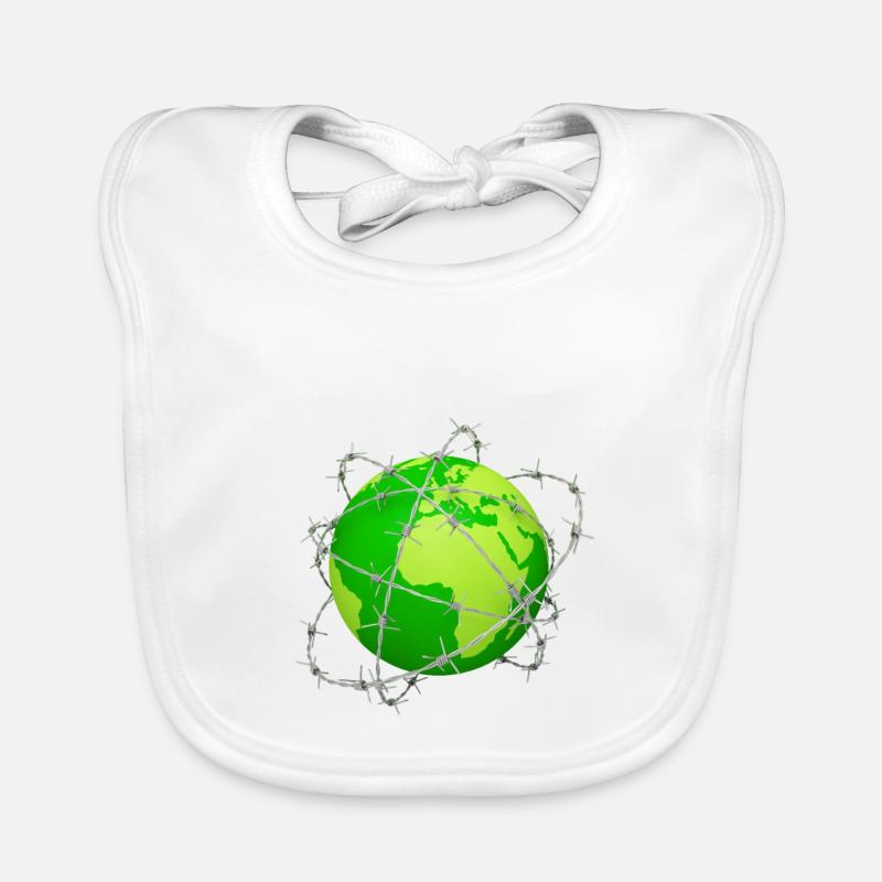 Planet Erde Stacheldraht 3D Kugel Baby Bio-Lätzchen