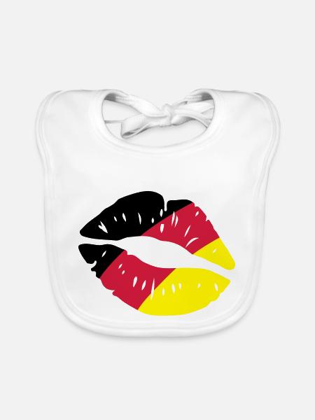 germany kiss lips - Baby Bio-Lätzchen - Weiß - Vorne