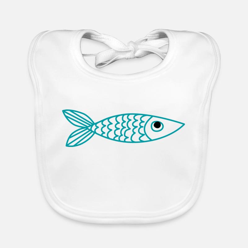 Fischchen - Baby Bio-Lätzchen - Weiß