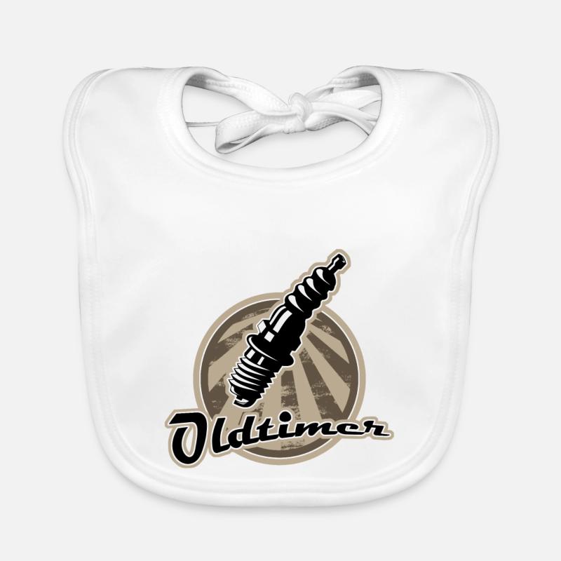 Oldtimer Zuendkerze Retro Baby Bio-Lätzchen