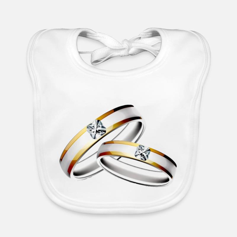 Hochzeit Ehe Junggesellenabend Ringe Verlobung Baby Bio-Lätzchen