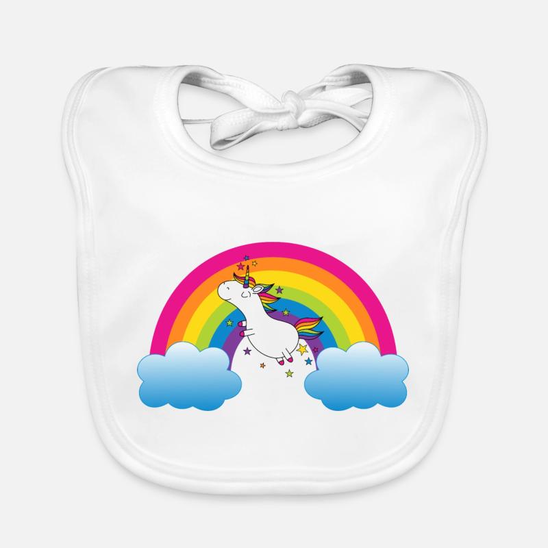Regenbogen mit Einhorn Baby Bio-Lätzchen