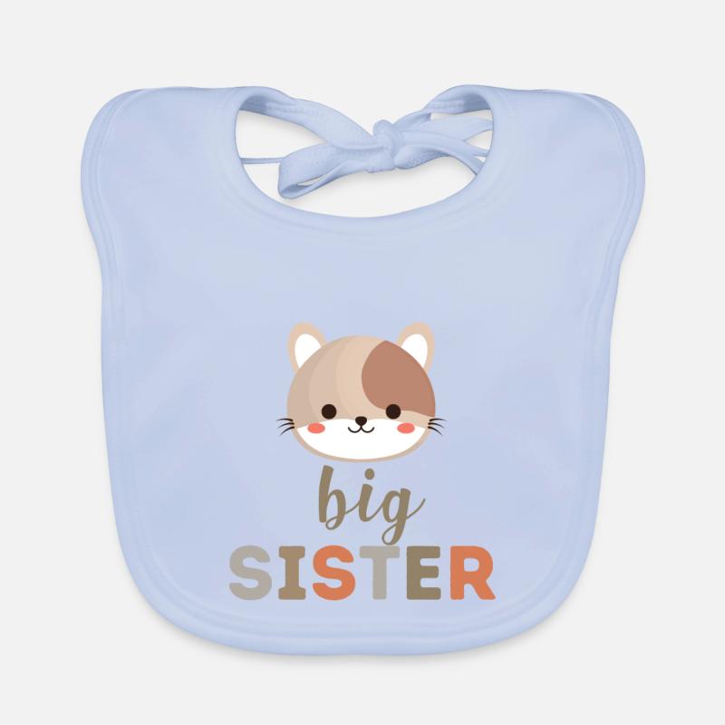 Große Schwester Partnerlook Katze Baby Bio-Lätzchen