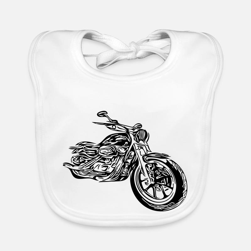 Rythme cardiaque de moto - Bavoir bio Bébé - blanc