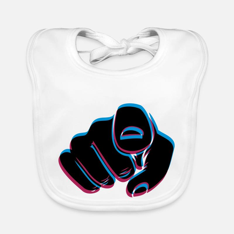 3D Effekt Hand - Baby Bio-Lätzchen - Weiß