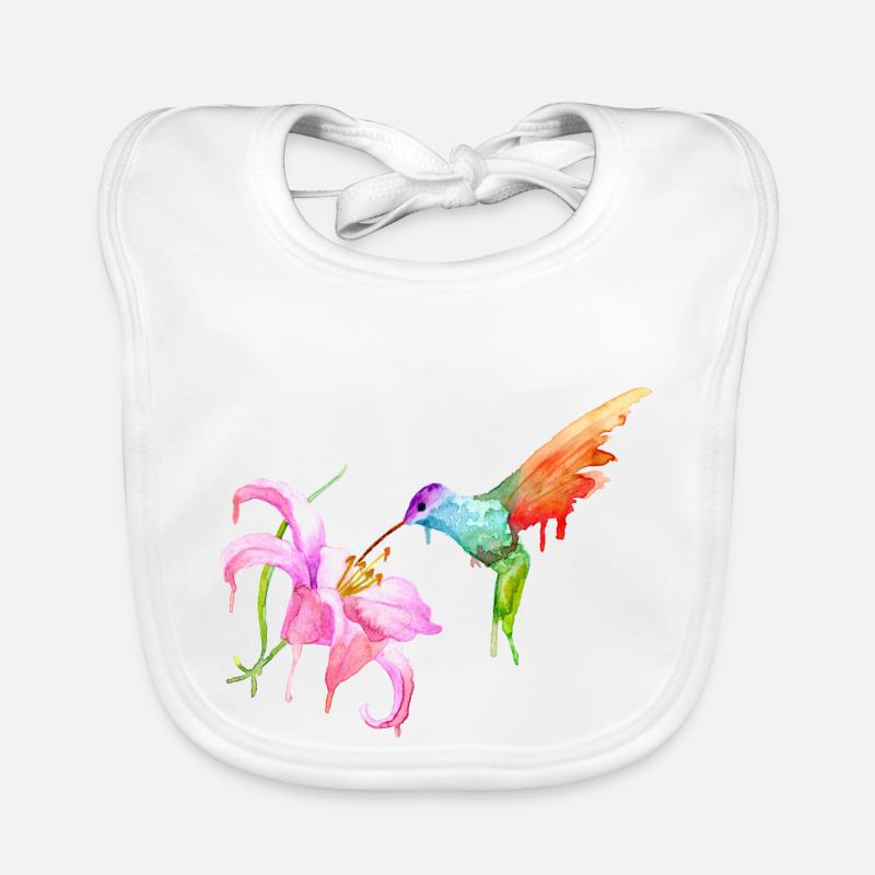 colibri - Bavoir bio Bébé - blanc