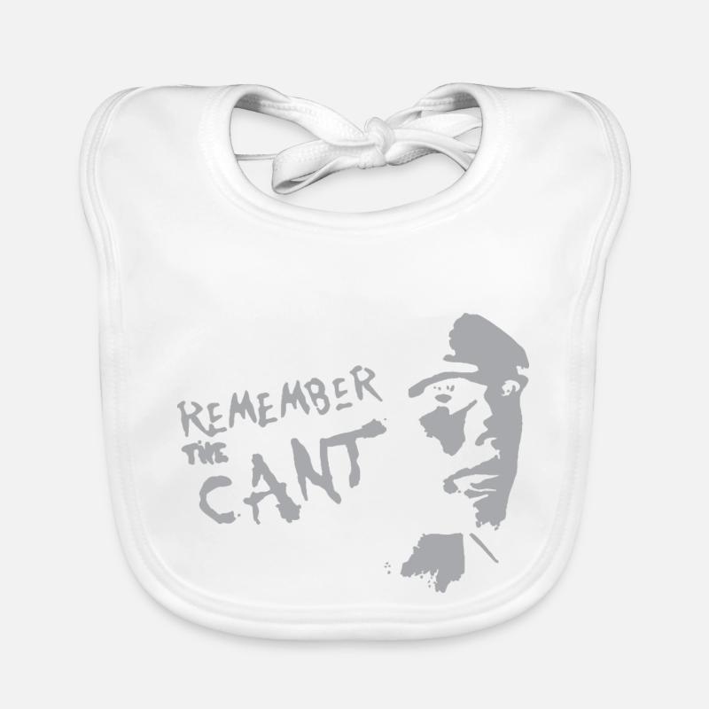 remember the cant - Organic Baby Bibs - white