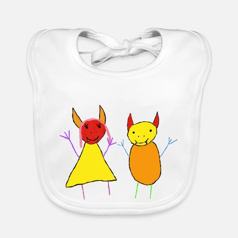 Teufel Paar - Devil Bunt - Monster Baby Bio-Lätzchen