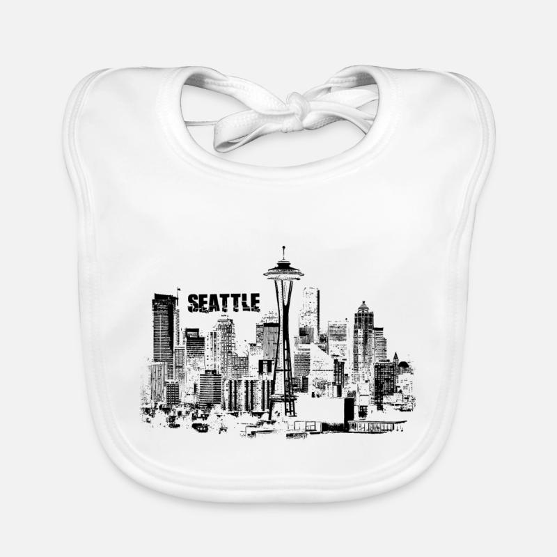 Seattle Skyline Space Needle Baby Bio-Lätzchen