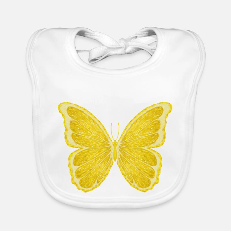citrons papillon agrumes Bavoir bio Bébé
