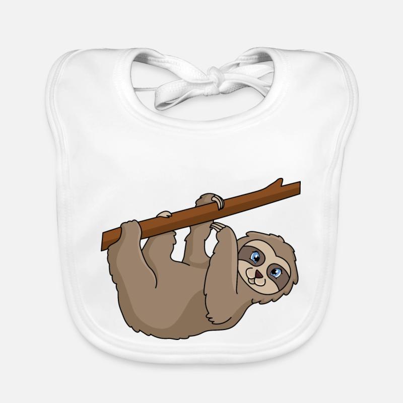 Sloth cartoon Organic Baby Bibs