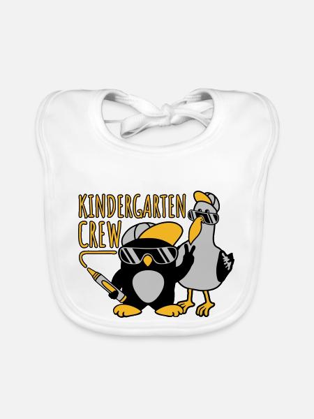 Équipage de maternelle Seagull Penguin - Bavoir bio Bébé - blanc - Devant