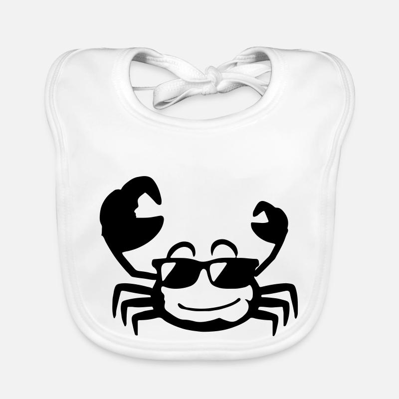 Crab crab with sunglasses Organic Baby Bibs