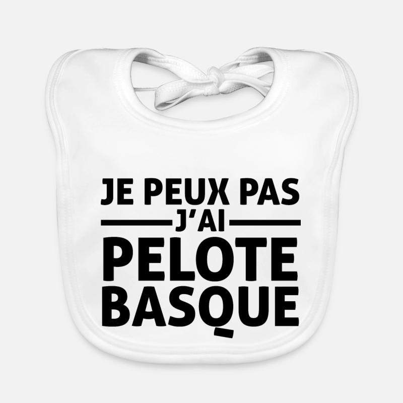 je peux pas j'ai Pelote basque Bavoir bio Bébé