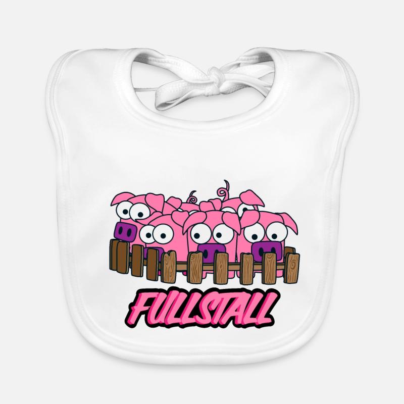 Full Stall Pig Paragliding Organic Baby Bibs