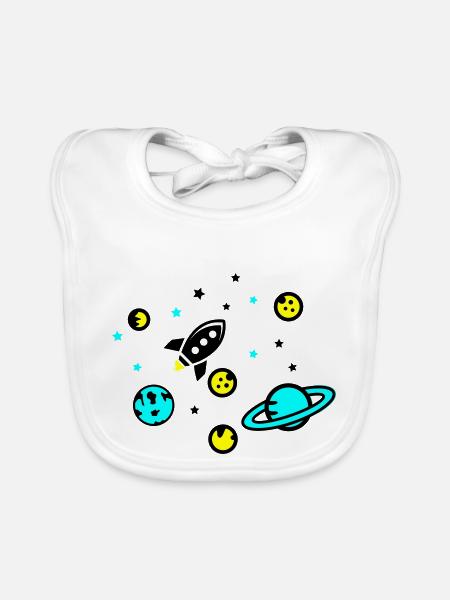 Universe - Baby Bio-Lätzchen - Weiß - Vorne