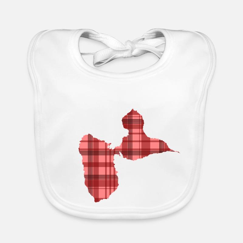 Guadeloupe - Bavoir bio Bébé - blanc