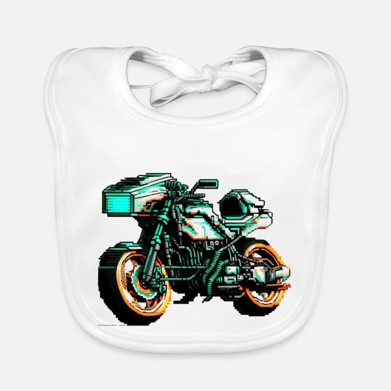 Moto en 8 bits comme graphiques vectoriels pour les motards Bavoir bio Bébé