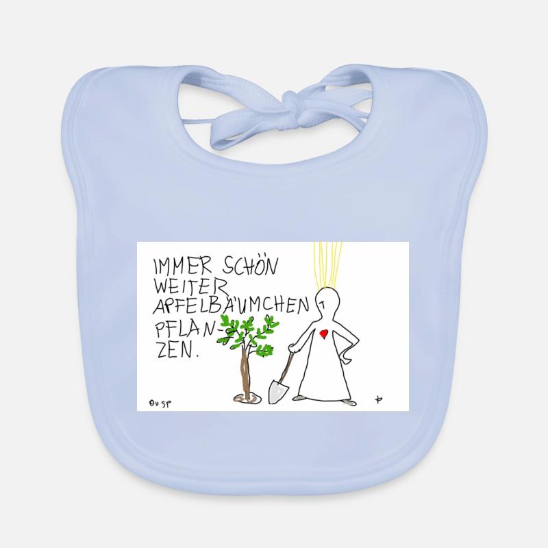 Immer schön weiter Apfelbäumchen pflanzen. Baby Bio-Lätzchen