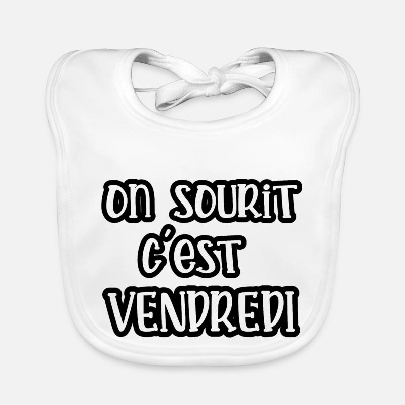 on sourit c'est vendredi Bavoir bio Bébé