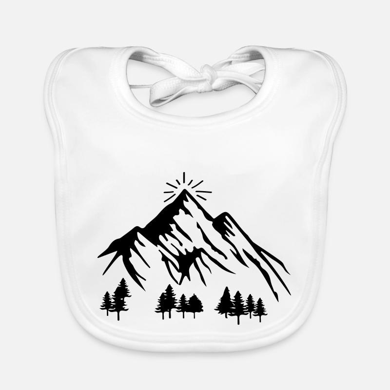 berge natur - Baby Bio-Lätzchen - Weiß